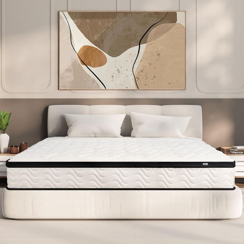 Photo 1 of ***stock photo is a similar item*** 12 Inch Hybrid Queen Size Mattress in a Box,Medium Firm Mattress with Comfortable High Density Foam