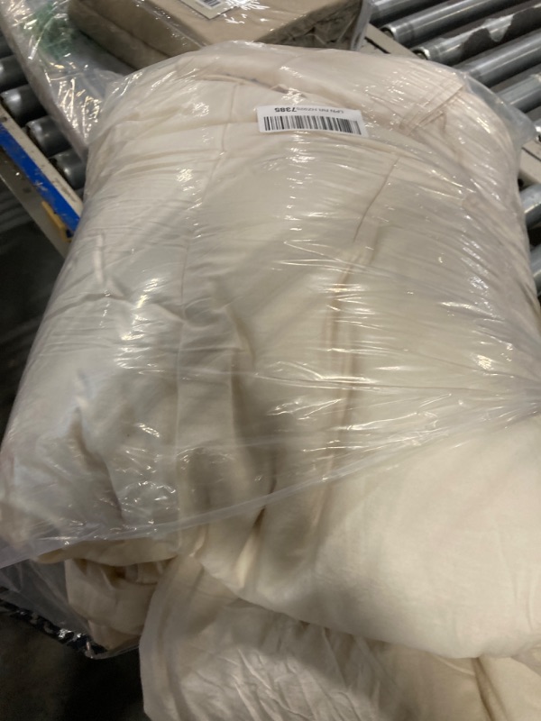 Photo 2 of ***used***Litanika Beige Cotton Comforter Queen Size, Soft Cream Comforter Solid Color, Breathable Bedding Set 3 Pieces for All Season(1 Comforter 90x90 Inch, 2 Pillowcases)