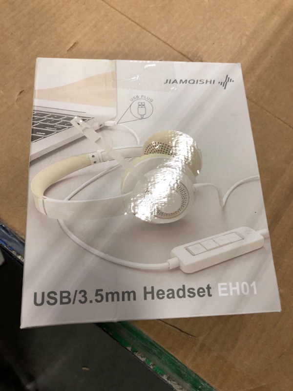 Photo 2 of 
EAGLEND USB Headset with Microphone for PC, On-Ear Computer Laptop Headphones with Noise Cancelling Mic in-line Control for Home Office Online Class Zoom...