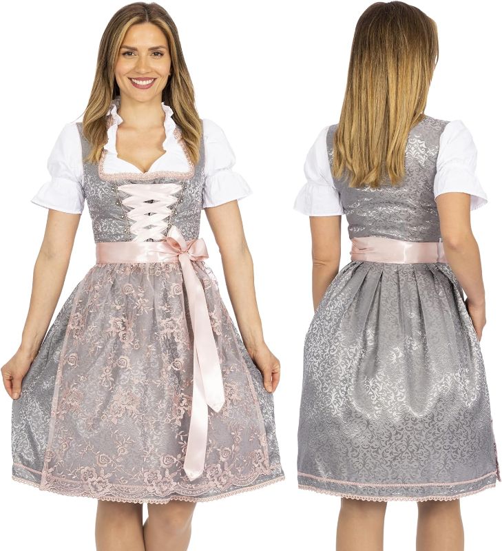 Photo 1 of 
Dirndl Dresses Women Traditional German Oktoberfest Costumes Women - Authentic Dirndl - Oktoberfest Outfits Women - Bavarian Dress Silver Rose