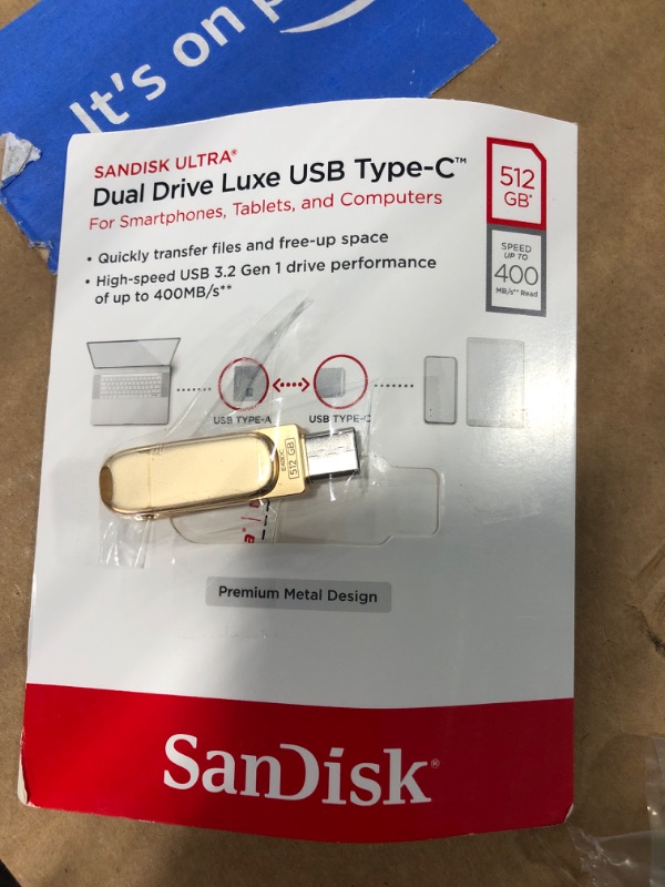 Photo 2 of ***USED***SanDisk 512GB Ultra Dual Drive Luxe USB Type-C - Up to 400MB/s - SDDDC4-512G-G46GD