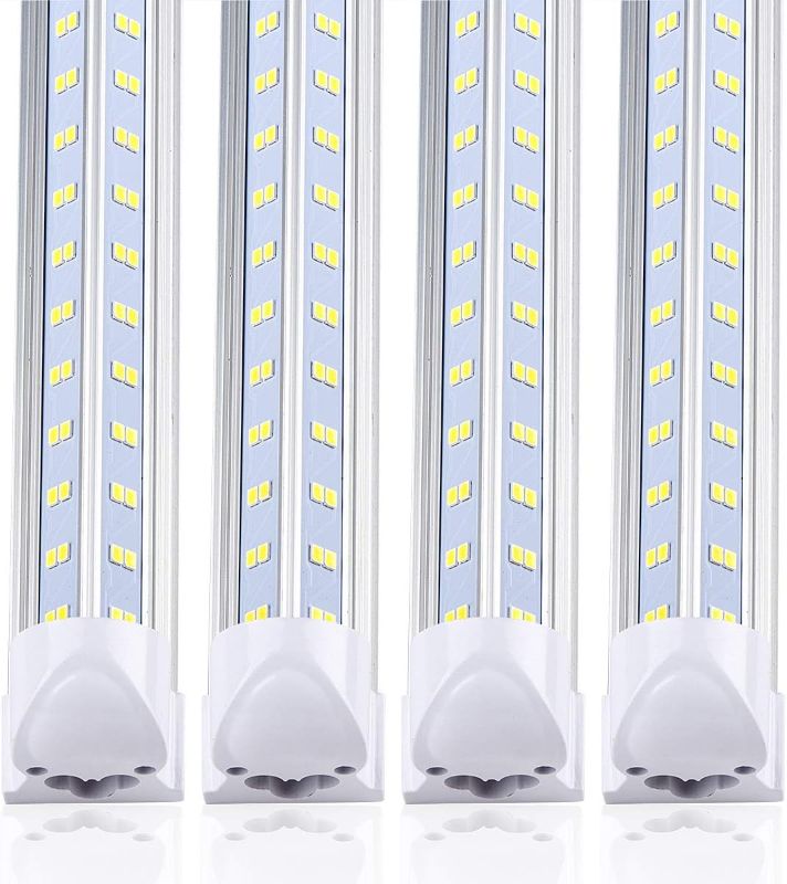 Photo 1 of 10Pack LED Shop Light Fixture, 90W Integrated LED Tube Light,10000LM, 6500K, Clear Cover,High Output,Double Row V Shape 270 Degree LED Lighting for Garage Warehouse Workshop Basement
