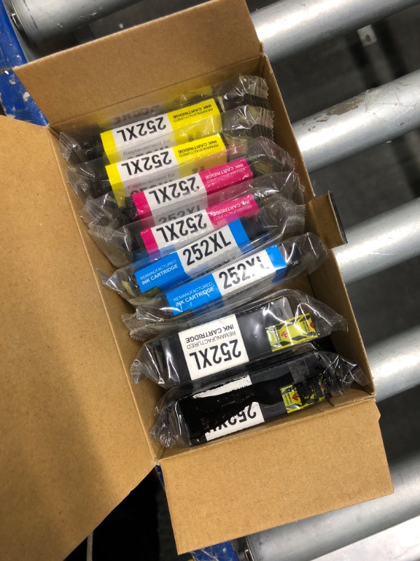 Photo 2 of ***one of the black ink cartridge broken*** LEMERO Remanufactured 252XL Ink Cartridges Replacement for Epson 252XL Ink Cartridges Work with Workforce WF-7110 WF-7710 WF-7720 WF-3640 WF-3620 (2 Black, 2 Cyan, 2 Magenta, 2 Yellow, 8-Pack)