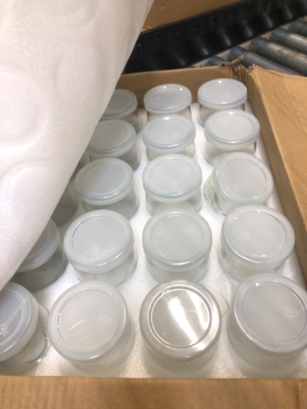 Photo 3 of ***USED***KAMOTA Glass Jars, 40 PACK 6 oz Clear Yogurt Jars With PE Lids, Glass Pudding Jars Yogurt Jars Ideal for Jam, Honey, Wedding Favors, Shower Favors(200ml)