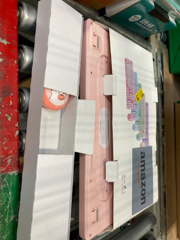 Photo 1 of ***USED**GTSP Pink Typewriter Keyboard Wireless Mouse Combo, Cute Keyboard 2.4G Office Full-Sized Retro Keyboard with Round Keycaps for Laptop PC Desktops?Pink?