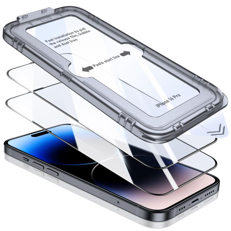 Photo 1 of ***FACTORY SEALED***
 Screen Protector for iPhone 14 Pro [2 Pack] - 9H Hardness Shatterproof HD Clear Transparent Tempered Glass Film [Easy Installation] [Bubble Free] for Apple iPhone 14 Pro (6.1 Inch)
