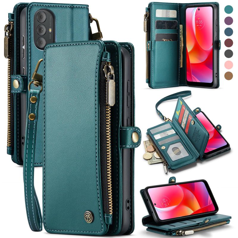 Photo 1 of ***COLOR IS BLACK*(**
Defencase Compatible with Moto G Power 2022 Case, RFID Blocking Wallet Case Compatible for Motorola Moto G Power 2022 PU Leather Flip Strap Zipper Card Holder Phone Case for Women Men, Black
