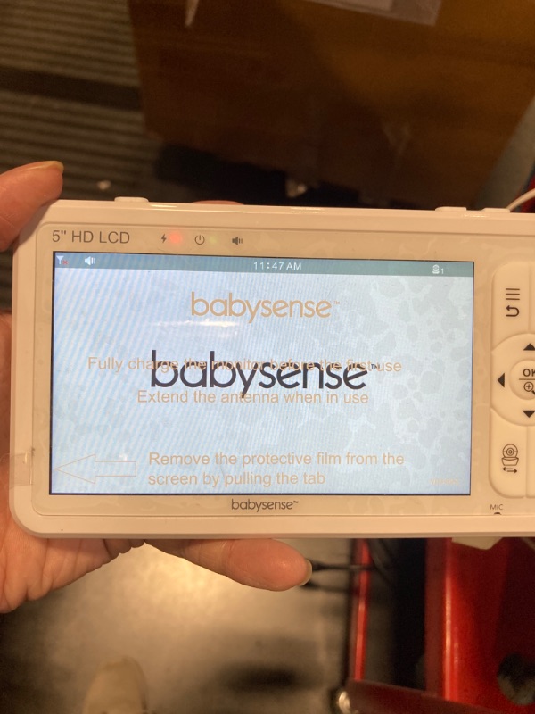 Photo 4 of ***new factory packaging still intact*** Babysense 5" HD Split-Screen Baby Monitor, Video Baby Monitor with 2 Cameras and Audio, Night Light, 960ft Range, Two-Way Audio, 4X Zoom, Night Vision, 4000mAh Battery