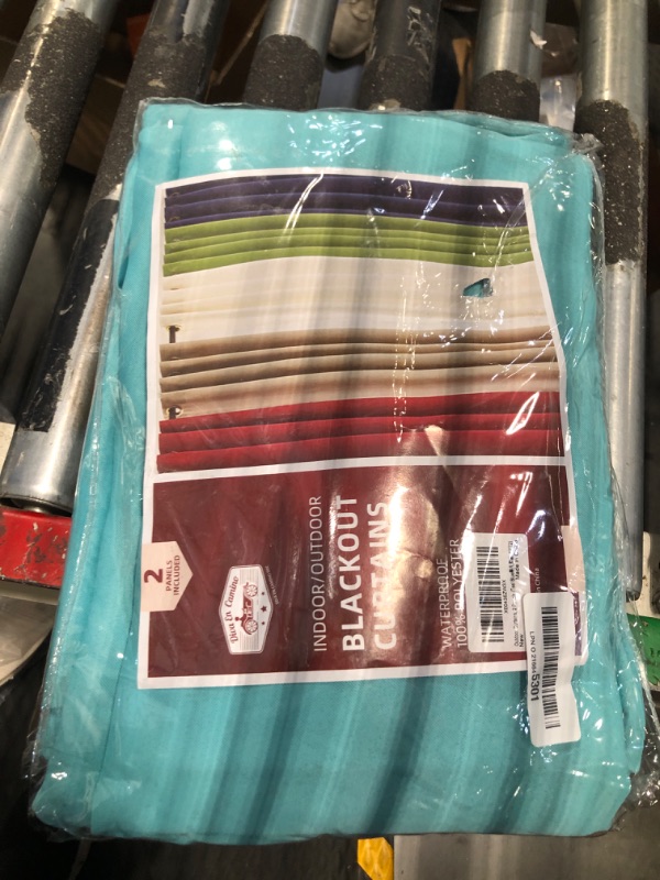 Photo 2 of ***used***DIVA EN CAMINO DEC Outdoor Patio Curtain Waterproof Darkening Thermal Insulated Indoor Curtains for Bedroom, Porch, Living Room, Pergola, Cabana, W52 x L72, Teal Blue, Set of 2 Panels