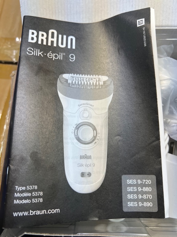 Photo 3 of ***USED***Braun Epilator Silk-épil 9 9-720, Hair Removal Device, Epilator for Women, Wet/Dry, Waterproof, 3-in-1 Epilate, Shave, or Trim, Salon-Like Smooth Skin, Womens Shaver & Trimmer, Cordless, Rechargeable