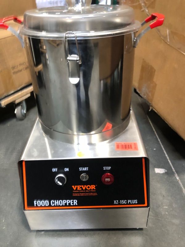 Photo 2 of ***USED***VEVOR Food Processor & Vegetable Chopper, 16 Quart, 1400W Food-Grade Stainless Steel Food Processor Chopper with 2 Extra S-Curve Blades, Multifunctional for Chopping Vegetables, Meat, Grains, Nuts