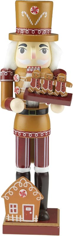 Photo 1 of ***USED***NEEDS REPAIR***Clever Creations Brown Gingerbread Baker 12 Inch Traditional Wooden Nutcracker, Festive Christmas Décor for Shelves and Tables