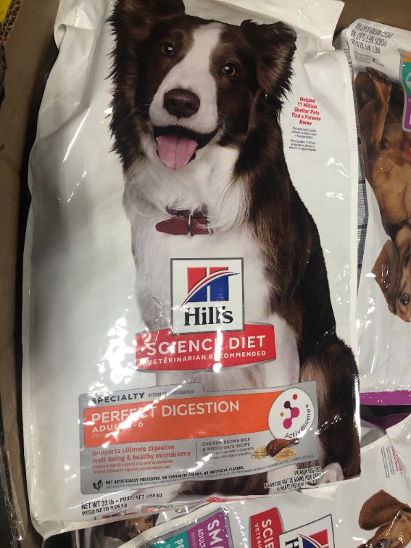 Photo 4 of ***UNKNOWN QTY ***1/2 PALLETT OF DOG FOOD***Hill's Science Diet Perfect Digestion, Adult 1-6, Digestive Support, Dry Dog Food, Chicken, Brown Rice, & Whole Oats, 22 lb Bag