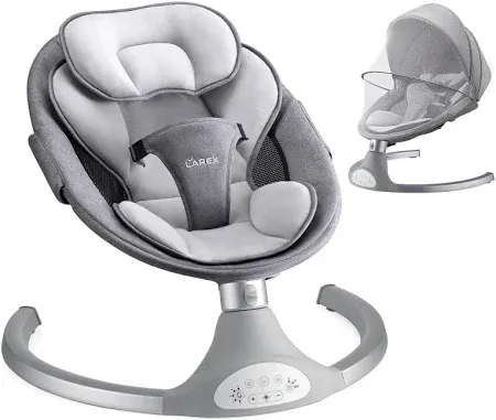 Photo 1 of ***USED***LAREX Baby Swing for Infants | Electric Bouncer for Babies,Portable Swing for Baby Boy Girl,Remote Control Indoor Baby Rocker with 5 Sway Speeds,1 Seat Positions,10 Music and Bluetooth (Gray)