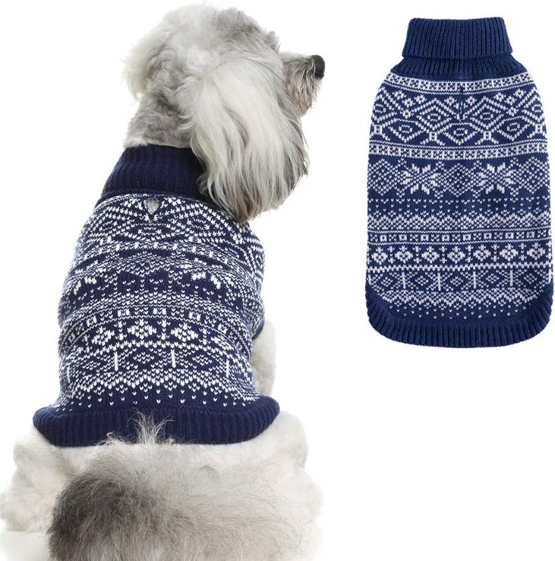 Photo 1 of 
HOMIMP Dog Sweater Argyle - Warm Sweater Winter Clothes Puppy Soft Coat, Ugly Dog Sweater for Small Medium and Large Dogs, Pet Clothing Boy Girl