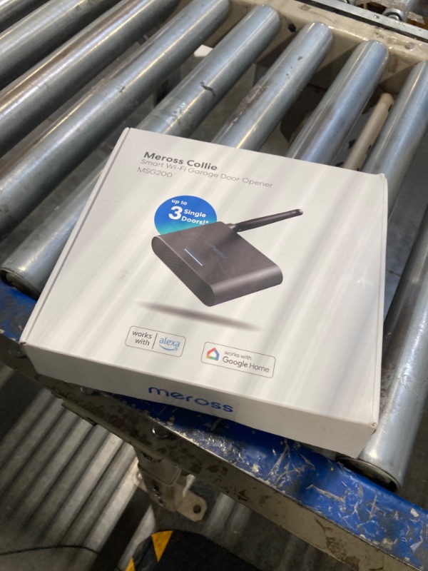 Photo 2 of ***USED***meross Smart Garage Door Opener Remote with External Antenna, Compatible with Amazon Alexa, SmartThings, Control Up to 3 Single Doors(with 2 Door Sensors)