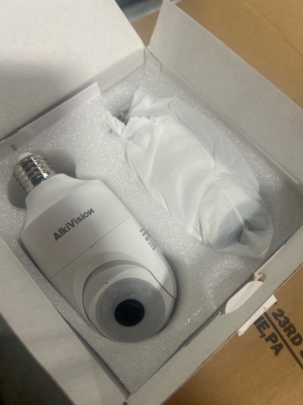 Photo 3 of ***USED***AlkiVision 2K Light Bulb Security Cameras Wireless Outdoor 2pcs - 2.4G Hz 360° Motion Detection, for Home Security Outside Indoor, Full-Color Night Vision, Auto Tracking, Siren Alarm, 24/7 Recording