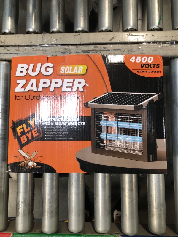 Photo 2 of ***USED***Bug Zapper Outdoor Solar Powered, Zwiran Mosquito Zapper Indoor with 4500V High Powered, Electric Fly Zapper with Extension Cord and Grounding Bracket, Rechargeable Waterproof Mosquito Killer