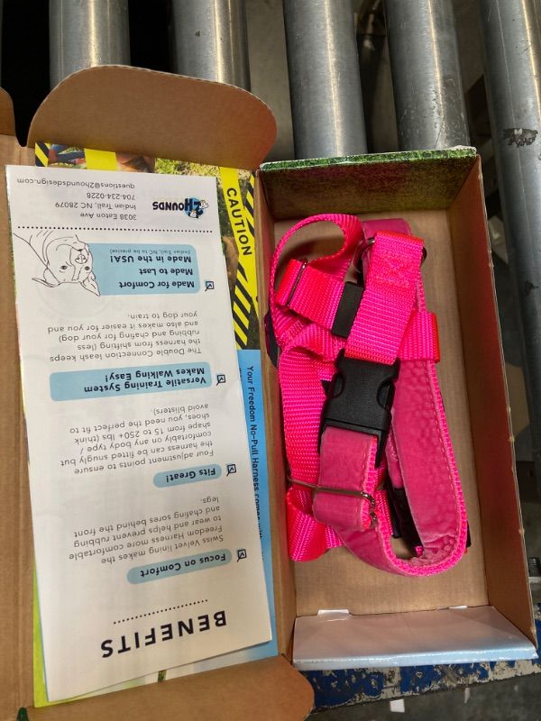 Photo 2 of 2 Hounds Design Freedom No Pull Dog Harness | Comfortable Control for Easy Walking | Adjustable Dog Harness | Small, Medium & Large Dogs | Made in USA | Solid Colors | 1" LG Hot Pink