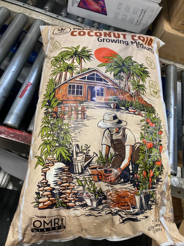 Photo 2 of ***DAMAGE ON THE PACKAGE*** Happy Trees Coco Coir Loose Coconut Fiber Growing Medium, Potting Mix, Seed-Starting, Premium Quality, Triple-Washed for Low Salt/EC, pH Balanced, Peat-Free, OMRI Organic, 50L (1.8 cu.ft.)