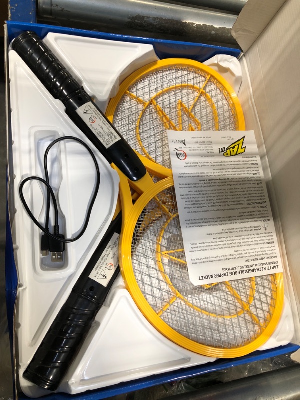 Photo 3 of 
ZAP iT! 4,000 Volt Electric Handheld Bug Zapper Swatter - USB Rechargeable Indoor Safe Mosquito & Fly Killer - 2 Pack (Large, Yellow)
Size:Large