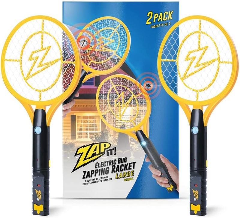 Photo 1 of 
ZAP iT! 4,000 Volt Electric Handheld Bug Zapper Swatter - USB Rechargeable Indoor Safe Mosquito & Fly Killer - 2 Pack (Large, Yellow)
Size:Large