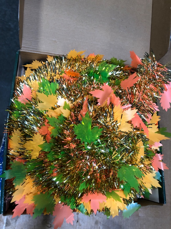 Photo 1 of [ Timer ] 6Ft Lighted Fall Pop Up Tree - Artificial Fall Tinel Maple Tree with 100 Warm Lights, Battery Operated Collapsible Pencil Tinsel Fall Trees for Autum Harvest Thanksgiving Porch Home Decor