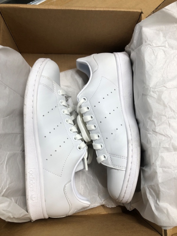 Photo 3 of ***used***adidas Originals Women's Stan Smith (End Plastic Waste) Sneaker, White/Black/White, 7.5