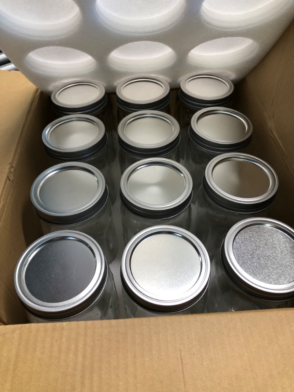 Photo 3 of ***USED***Bedoo Mason Jars 32 oz, 12 Pack Quart Mason Jars With Wide Mouth Lids, Glass Jars for Canning, Food Storage, Meal Prep, Overnight Oats, Fermenting, Pickling, DIY Projects