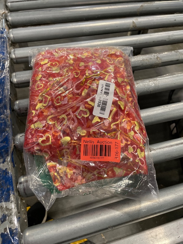 Photo 1 of ***UNKNOWN MISSING PARTS***QIANHAILIZZ 8 x 12 Inch 100 Drawstring Heart Flower Bags Organza Jewelry Gift Pouch Candy Pouch Drawstring Wedding Favor Bags (red gold heart)