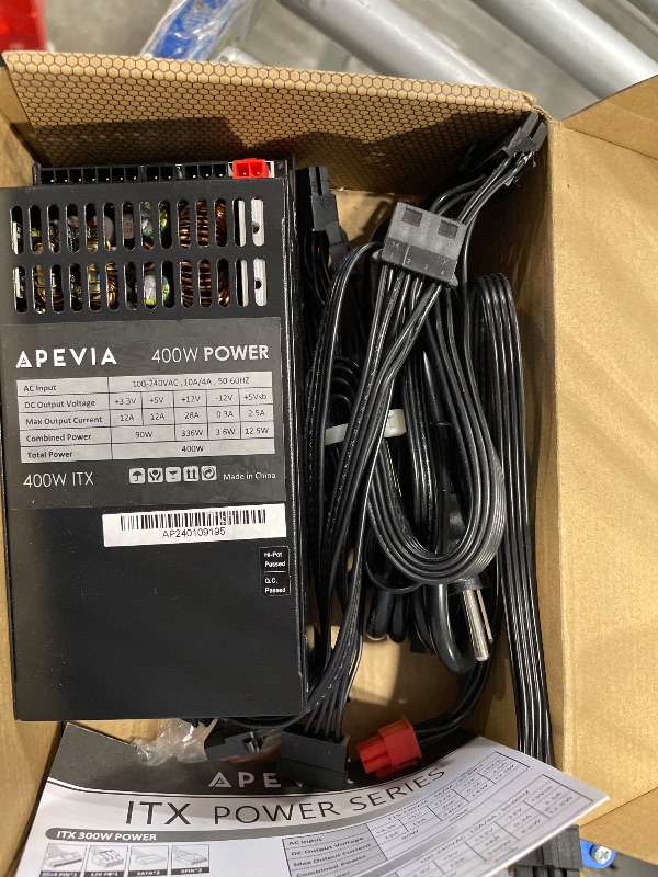 Photo 3 of Apevia ITX-PFC400W Mini ITX/Flex ATX / 1U 400W Fully Modular Power Supply, Full Range Active PFC 90-264V, AC for POS AIO System Desktop Gaming Server Small Form Factor (Flex ITX) Computer PSU
