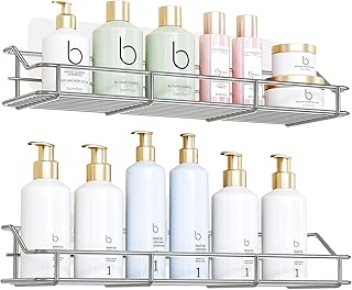 Photo 1 of Adhesive Bathroom Shelf Organizer Shower Caddy Kitchen Spice Rack Wall Mounted No Drilling SUS304 Stainless Steel Rustproof