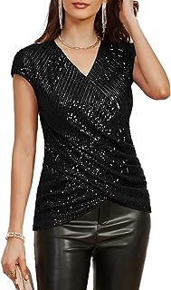 Photo 1 of ***USED***GRACE KARIN
Womens Sparkle Sequin Top Shimmer Glitter Blouse Xl