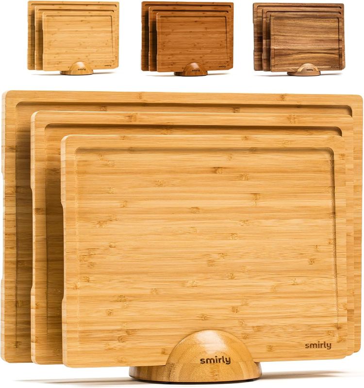 Photo 3 of ******LIKE NEW***SMIRLY Wood Cutting Boards for Kitchen - Bamboo Cutting Board Set