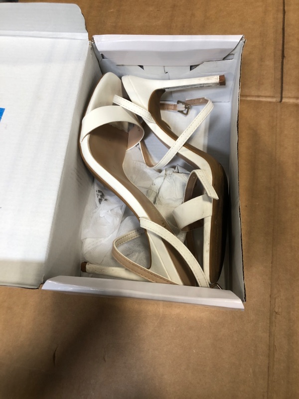 Photo 3 of ***USED***DREAM PAIRS White Heels Women?s High Stilettos Sexy Open Toe Dress Shoes Ankle Strappy Wedding Party Club Dance Pumps Sandals Size 10 US SDHS2214W