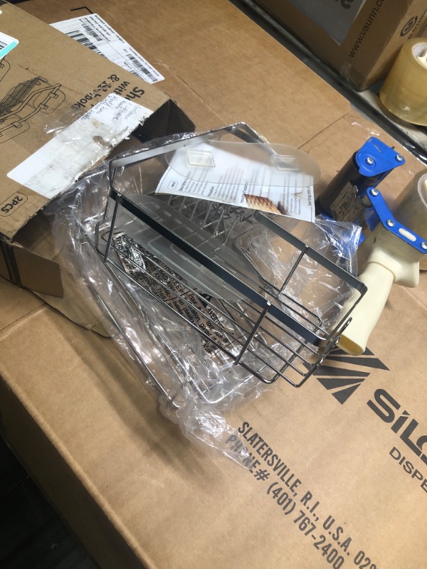 Photo 1 of ***USED***Shower Caddy Corner with Soap Holder, 2 Pack Stainless Steel Shower Organizer Corner with 11 Hooks, No Drilling & 6 Strong Adhesives Corner Shower Shelf Bathroom Organizer for Shower Room, Silver
