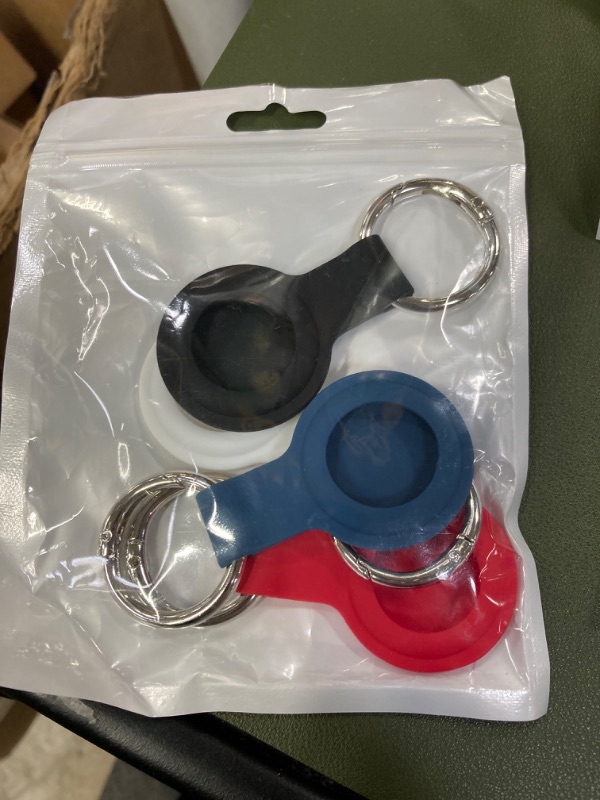 Photo 1 of Keychain Case Holder Silicone AirTags Key Ring Cases Compatible with Apple AirTag GPS Item Finders Accessories
