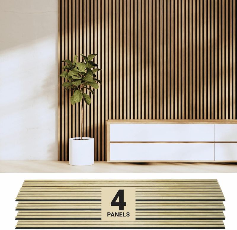 Photo 1 of  Soundproof Wood Wall Panels for Decor - Acoustic Slat Wood Wall Panels for Interior Decoration of