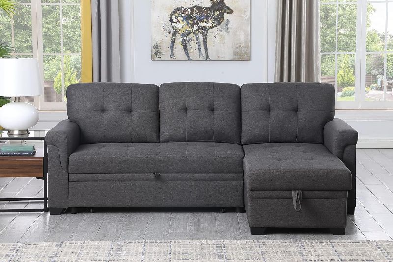 Photo 1 of Convertible Sectional Sofa Couch for Small Apartment Couches for Living Room,Dark Grey