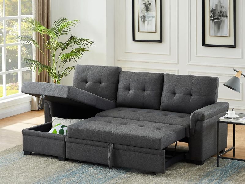 Photo 2 of Convertible Sectional Sofa Couch for Small Apartment Couches for Living Room,Dark Grey