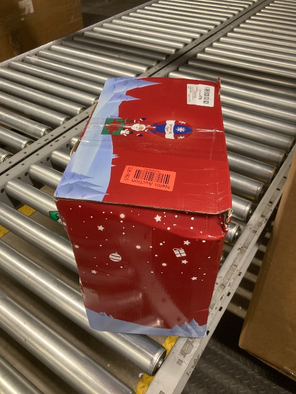 Photo 1 of Winpull 9 FT Christmas Inflatables Outdoor Decoration, Colorful Dynamic LED Lighted Santa with Gingerbread Man and Snowman, Gift Box with Giant Balloon Blow Up Yard Decorations for Xmas