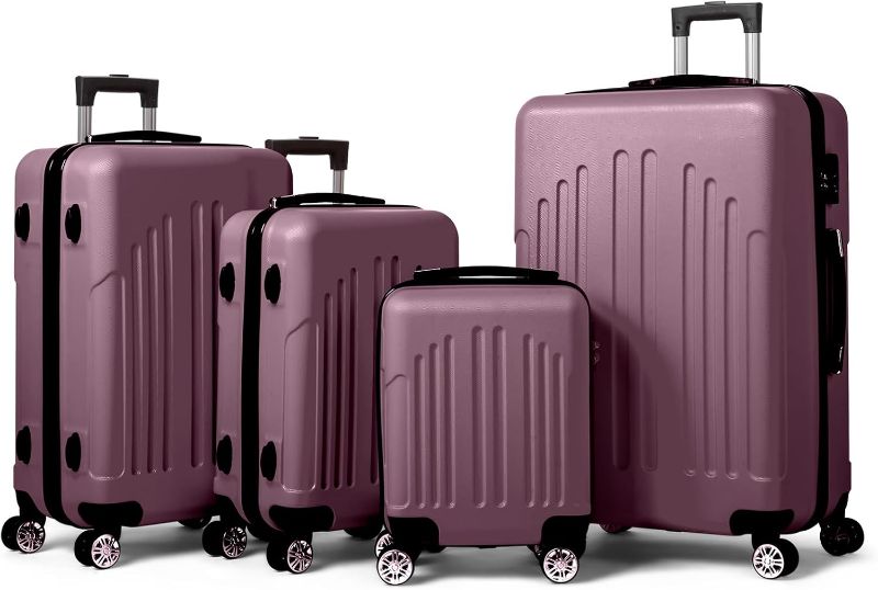 Photo 1 of ***see notes***
Karl home Luggage Set of 4 Hardside Suitcase Sets with TSA Lock 4 Spinner Wheels, ABS Lightweight Trolley Travel Case for Carry On Check-in Business Trip, Violet (16/20/24/28)