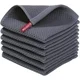 Photo 1 of 6-Pack 100% Cotton Waffle Weave Kitchen Dish Cloths, Ultra Soft & Absorbent, 12x12 Inches Dark Grey