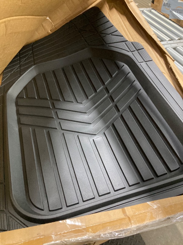 Photo 2 of Amazon Basics 3-Piece All-Weather Protection Heavy Duty Rubber Floor Mats for Cars