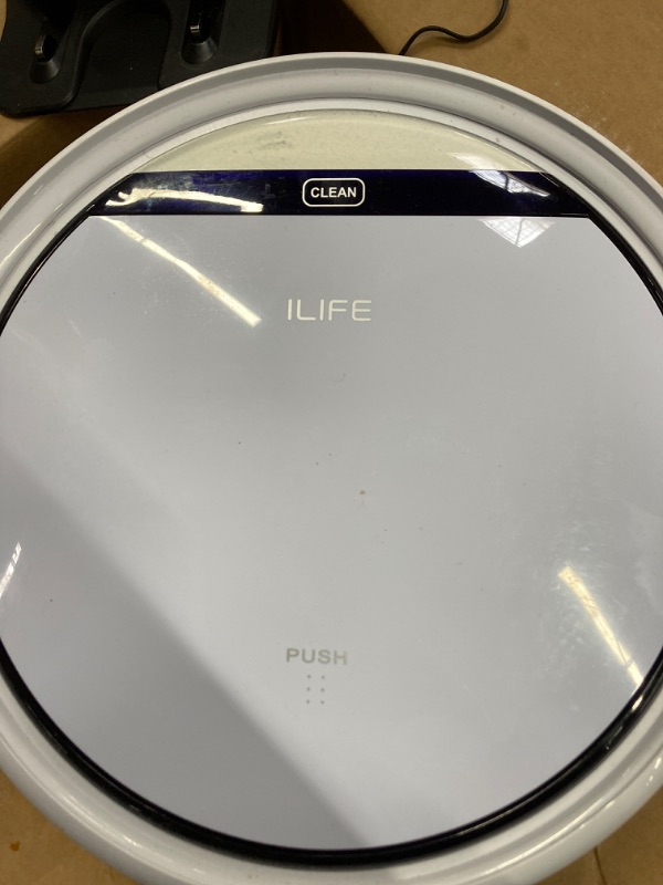 Photo 1 of ***ITEM IS DIRTY***  ILIFE V3s Pro Robot Vacuum Cleaner, Tangle-free Suction , Slim, Automatic Self-Charging Robotic Vacuum Cleaner, Daily Schedule Cleaning, Ideal For Pet Hair?Hard Floor and Low Pile Carpet,Pearl White