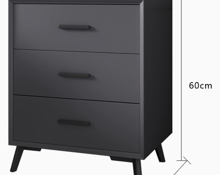 Photo 1 of 
SoOSSN Nightstand with Storage, 3 Drawers Bedside Table with Sturdy Base, Density Board Narrow Nightstands(Color:Blanc), L49xD40xH60cm