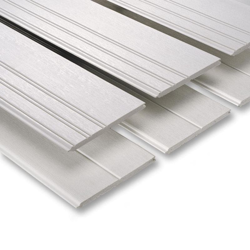 Photo 1 of 1/4 in. D x 7-1/4 in. W x 36 in. L Glue-On Tongue and Groove White PVC Wainscoting Panel (6-Pack)