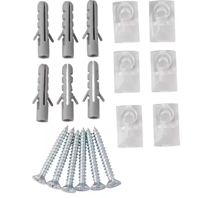 Photo 1 of 1/4 in. Plastic Mirror Mounting Clips (6-Pack)