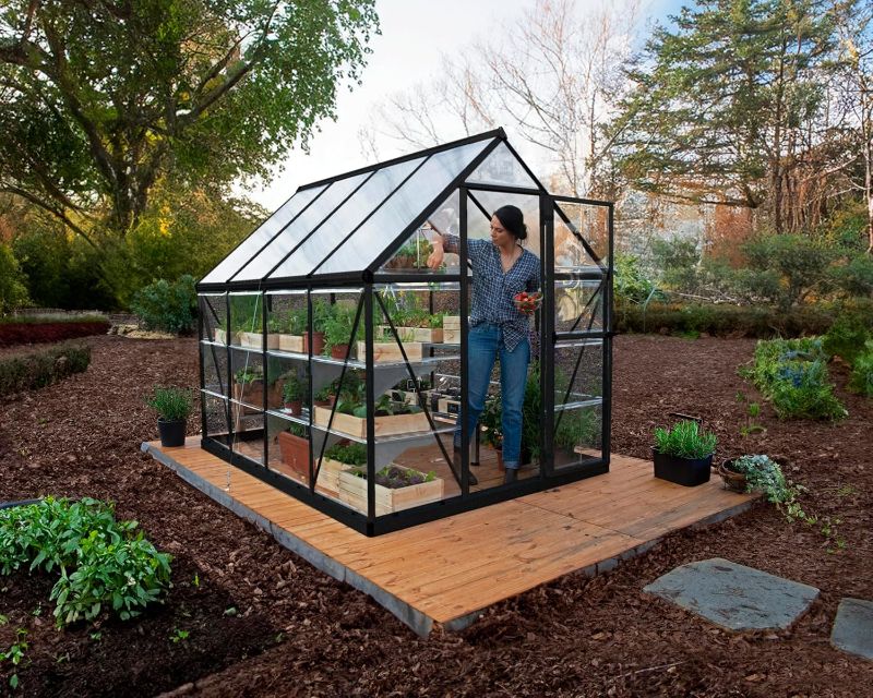 Photo 2 of ****BOX 2 OF 2 ONLY/MISSING PARTS****Palram Canopia Hybrid 6 Ft. x 10 Ft. Greenhouse Kit Hobby DIY Walk in Green House Heavy Duty Polycarbonate with Aluminium Frame, with Lockable Door and Vent for Garden, GREEN