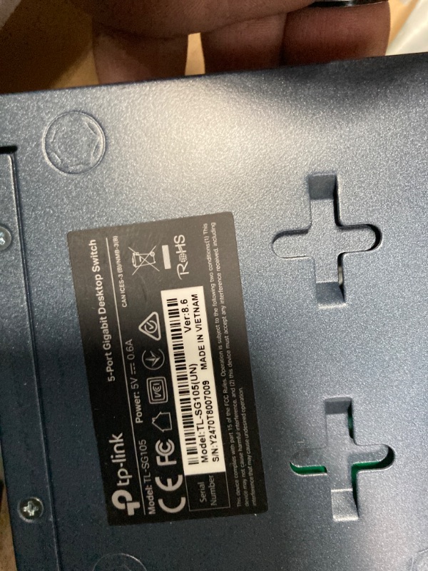 Photo 1 of TP-Link TL-SG105, 5 Port Gigabit Unmanaged Ethernet Switch, Network Hub, Ethernet Splitter, Plug & Play, Fanless Metal Design, Shielded Ports, Traffic Optimization,Navy Blue